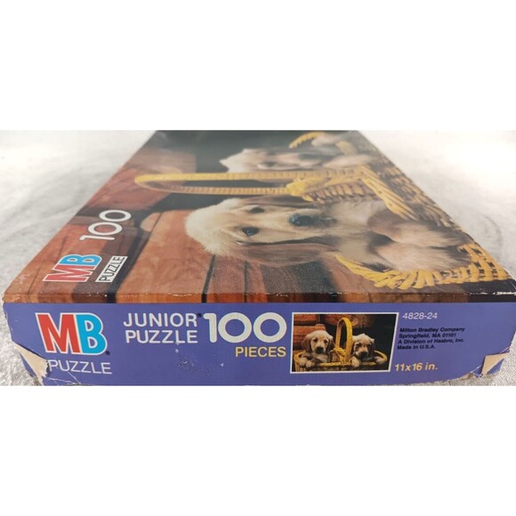 Puppies 100 Piece Junior Jigsaw Puzzle by MB Milton Bradley - Picture 2 of 3
